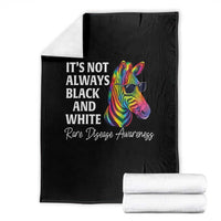 Rare Disease Awareness Throw Blanket It Is Not Always Black And White Colorful Zebra