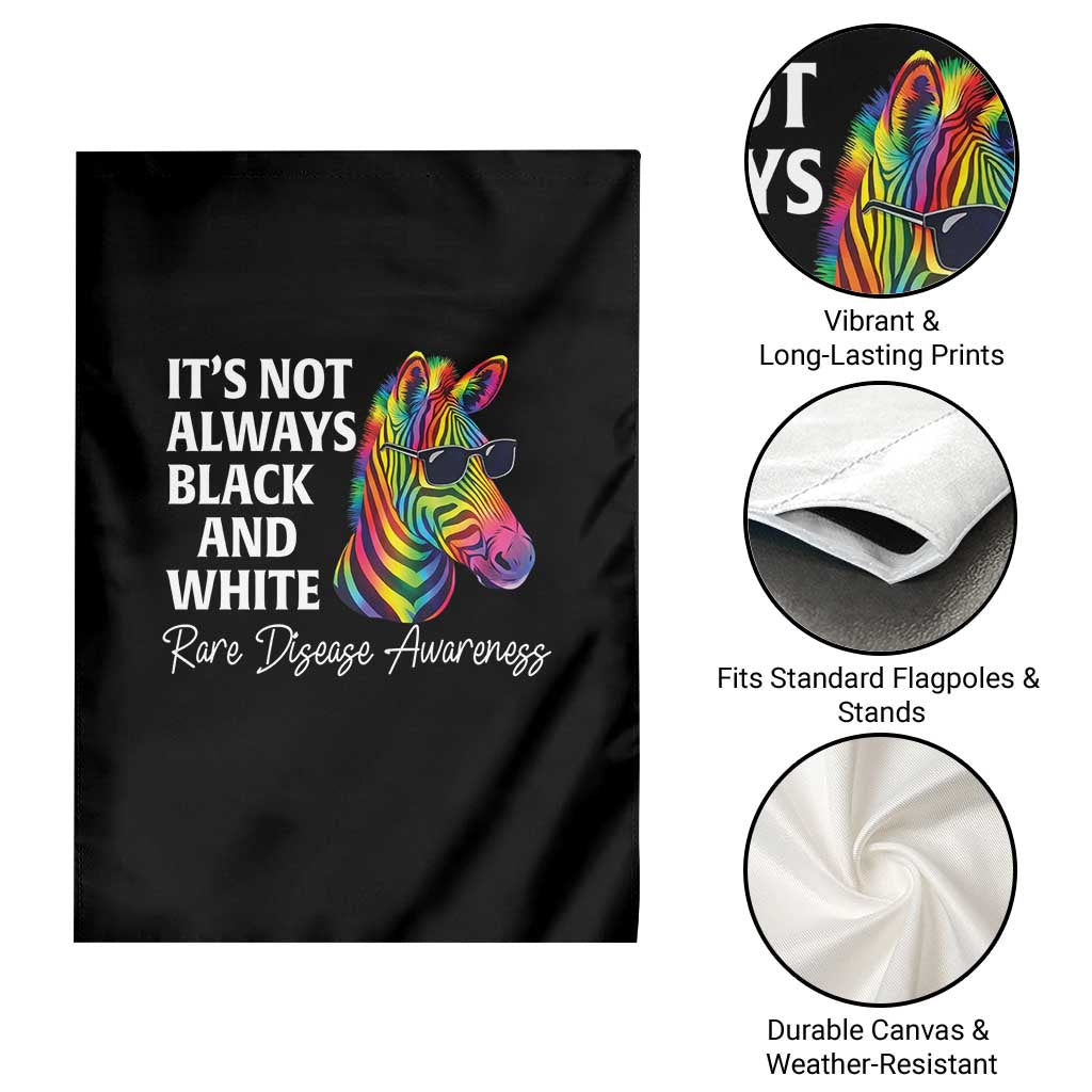 Rare Disease Awareness Garden Flag It Is Not Always Black And White Colorful Zebra