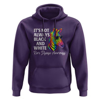 Rare Disease Awareness Hoodie It Is Not Always Black And White Colorful Zebra