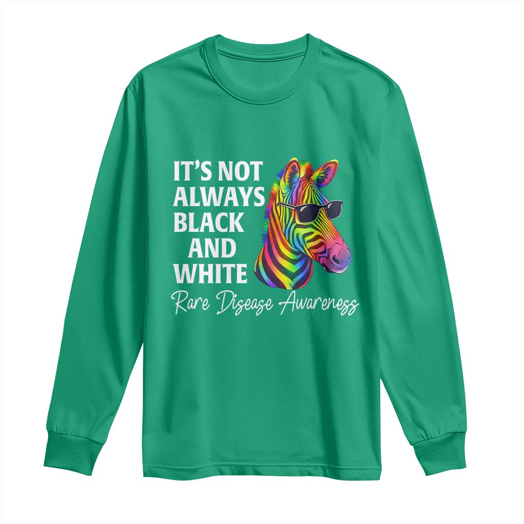Rare Disease Awareness Long Sleeve Shirt It Is Not Always Black And White Colorful Zebra
