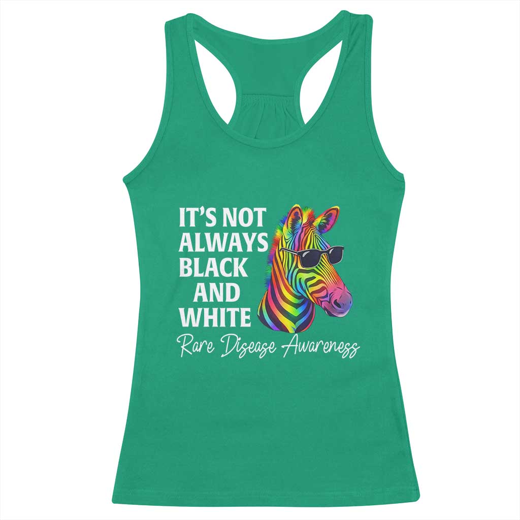 Rare Disease Awareness Racerback Tank Top It Is Not Always Black And White Colorful Zebra