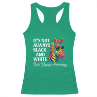 Rare Disease Awareness Racerback Tank Top It Is Not Always Black And White Colorful Zebra