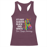 Rare Disease Awareness Racerback Tank Top It Is Not Always Black And White Colorful Zebra