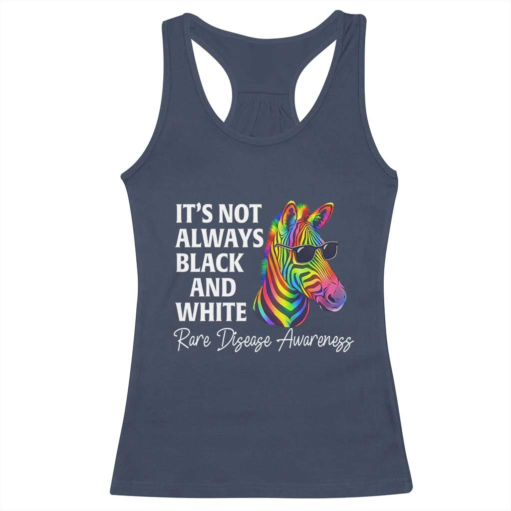 Rare Disease Awareness Racerback Tank Top It Is Not Always Black And White Colorful Zebra