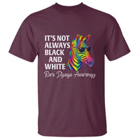 Rare Disease Awareness T Shirt It Is Not Always Black And White Colorful Zebra