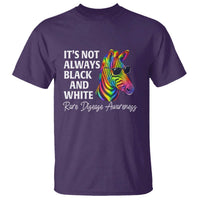 Rare Disease Awareness T Shirt It Is Not Always Black And White Colorful Zebra