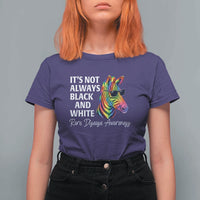 Rare Disease Awareness T Shirt For Women It Is Not Always Black And White Colorful Zebra