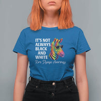 Rare Disease Awareness T Shirt For Women It Is Not Always Black And White Colorful Zebra