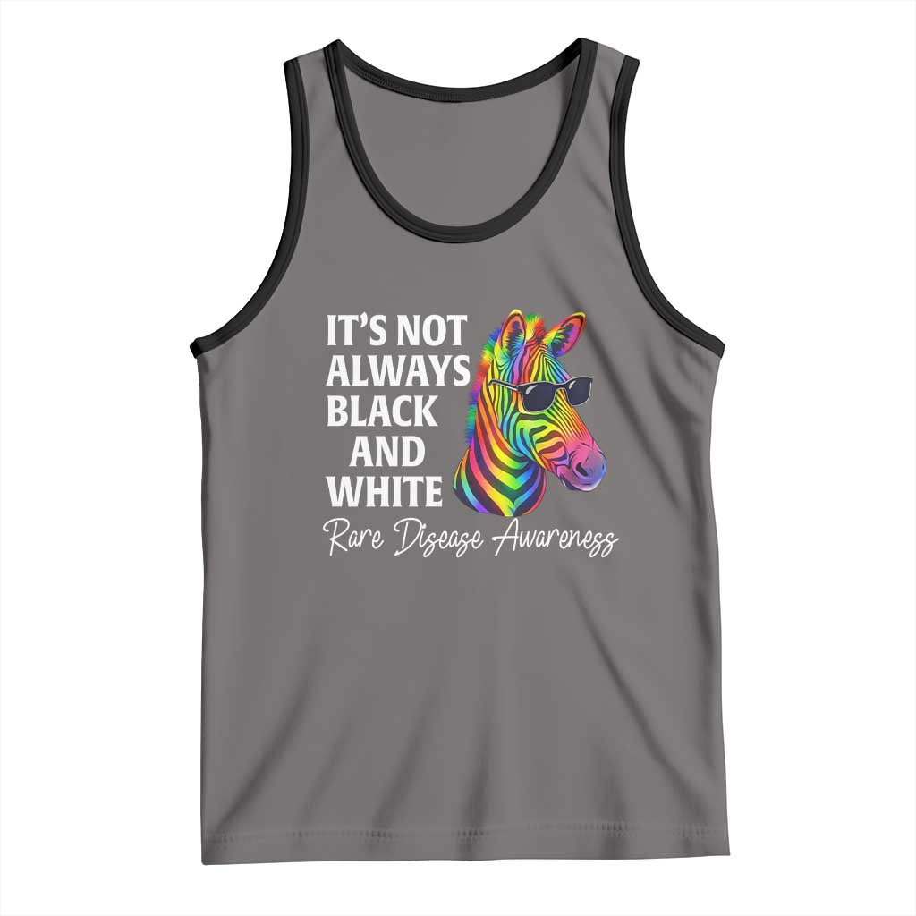 Rare Disease Awareness Tank Top It Is Not Always Black And White Colorful Zebra