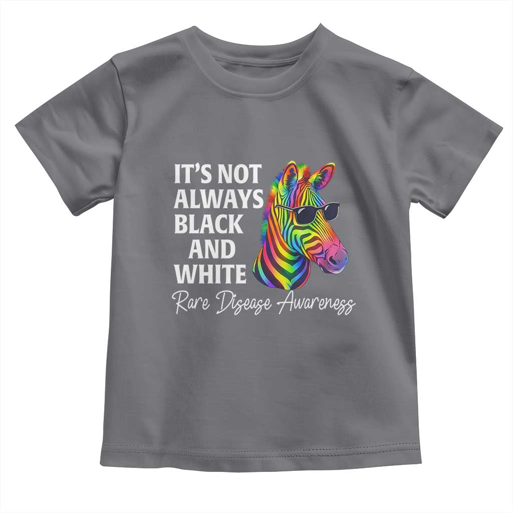 Rare Disease Awareness Toddler T Shirt It Is Not Always Black And White Colorful Zebra