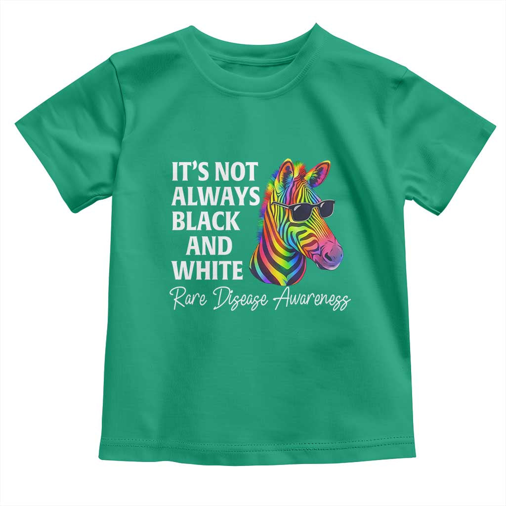 Rare Disease Awareness Toddler T Shirt It Is Not Always Black And White Colorful Zebra