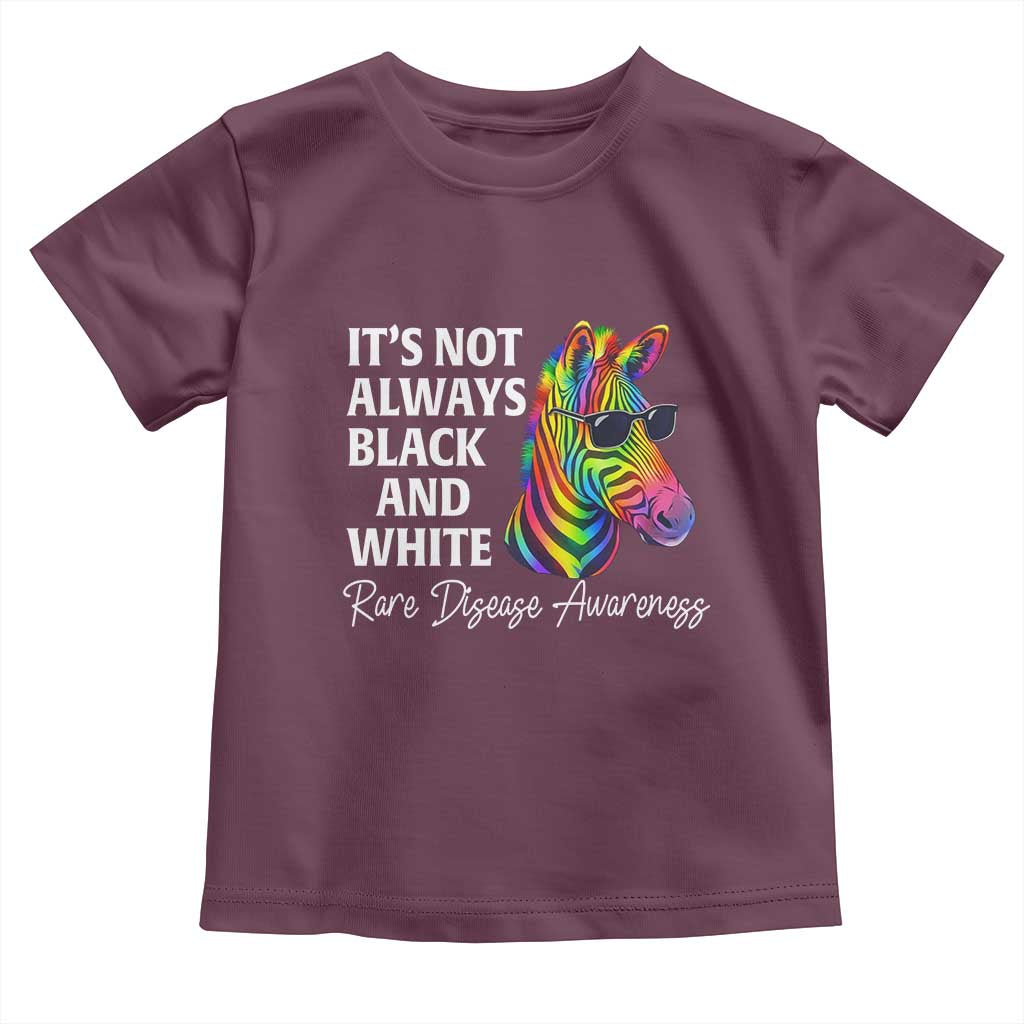 Rare Disease Awareness Toddler T Shirt It Is Not Always Black And White Colorful Zebra