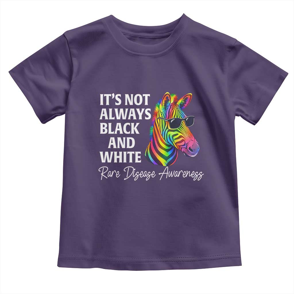 Rare Disease Awareness Toddler T Shirt It Is Not Always Black And White Colorful Zebra