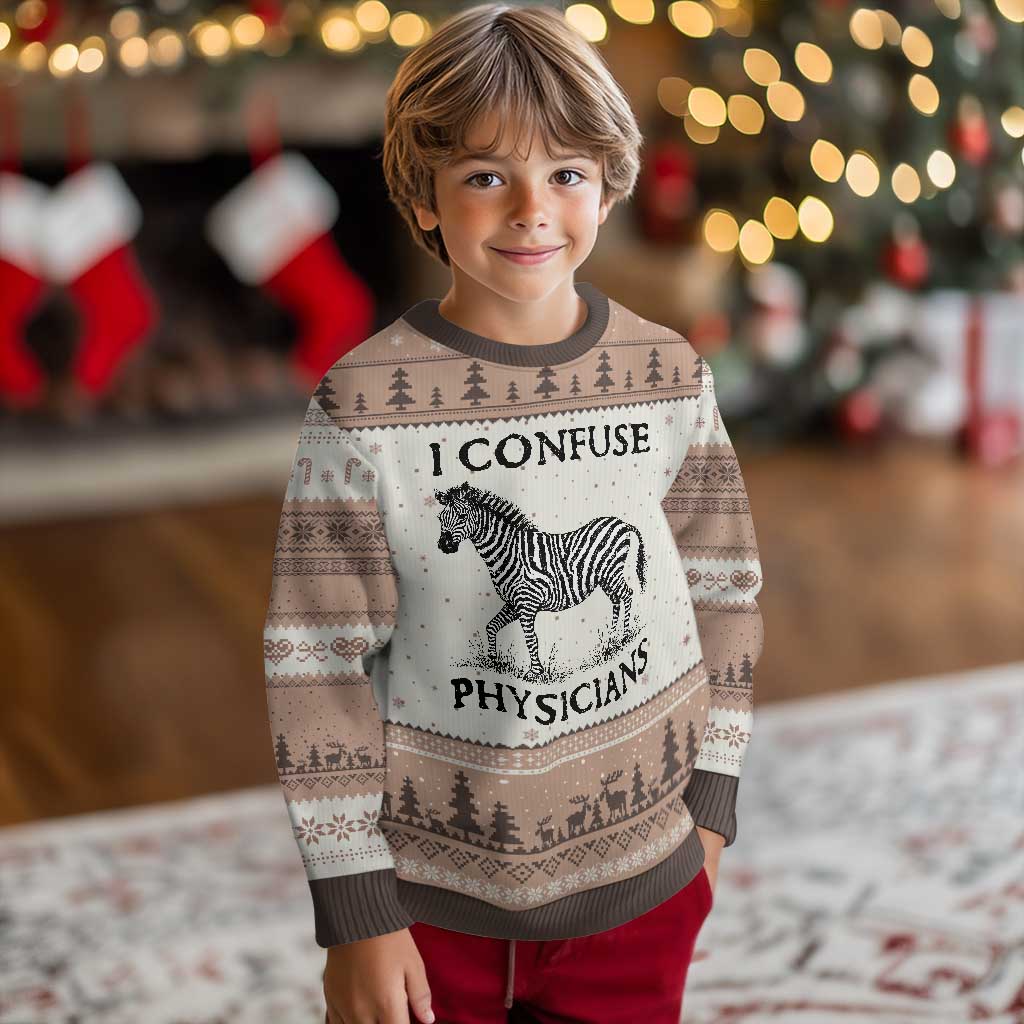 I Confuse Physicians Rare Disease Awareness Ugly Christmas Sweater Funny Zebra
