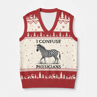 I Confuse Physicians Rare Disease Awareness V-Neck Knit Sweater Vest Funny Zebra