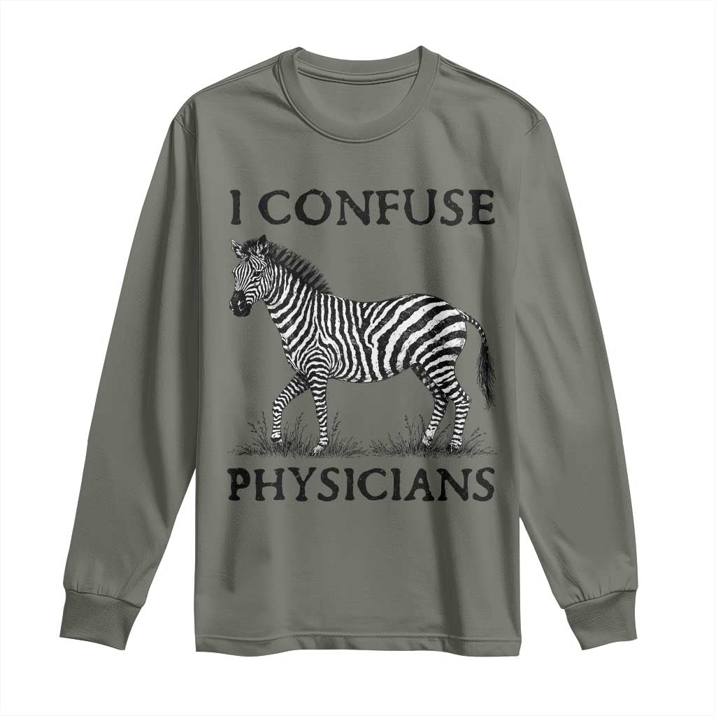 I Confuse Physicians Rare Disease Awareness Long Sleeve Shirt Funny Zebra