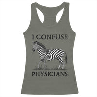 I Confuse Physicians Rare Disease Awareness Racerback Tank Top Funny Zebra