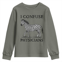 I Confuse Physicians Rare Disease Awareness Youth Sweatshirt Funny Zebra