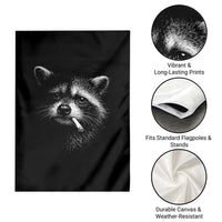 Funny Raccoon Smoking Cigarette Meme Garden Flag Trash Panda Face Y2K Graphic