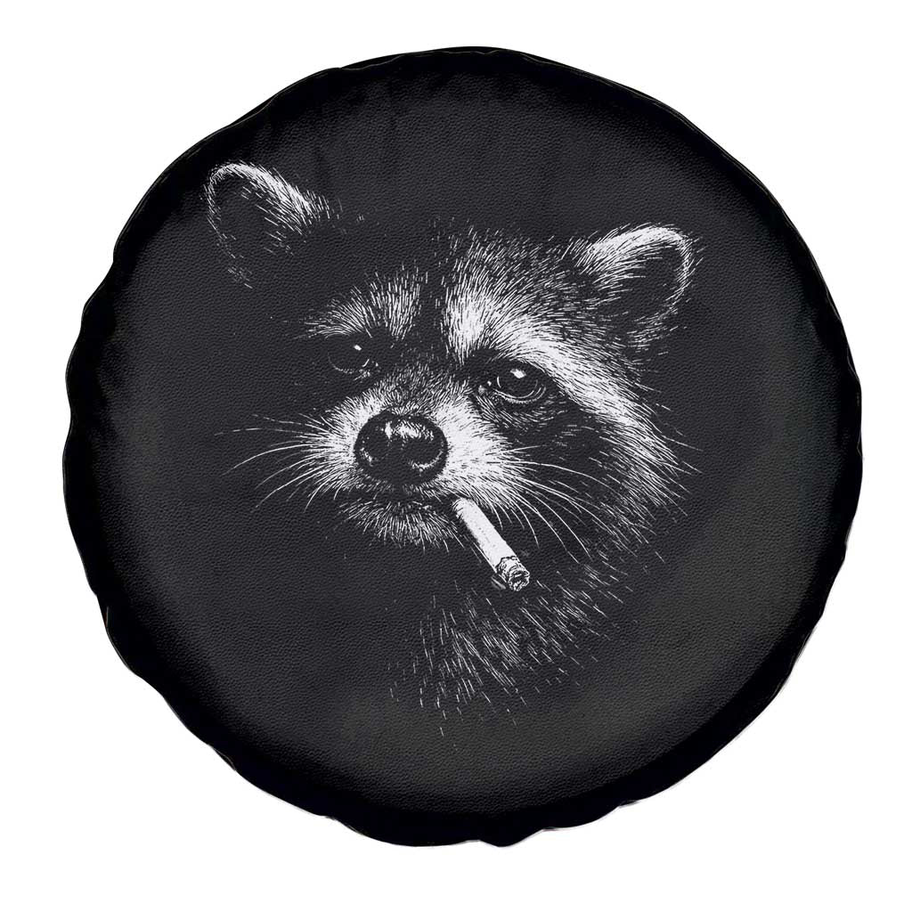 Funny Raccoon Smoking Cigarette Meme Spare Tire Cover Trash Panda Face Y2K Graphic