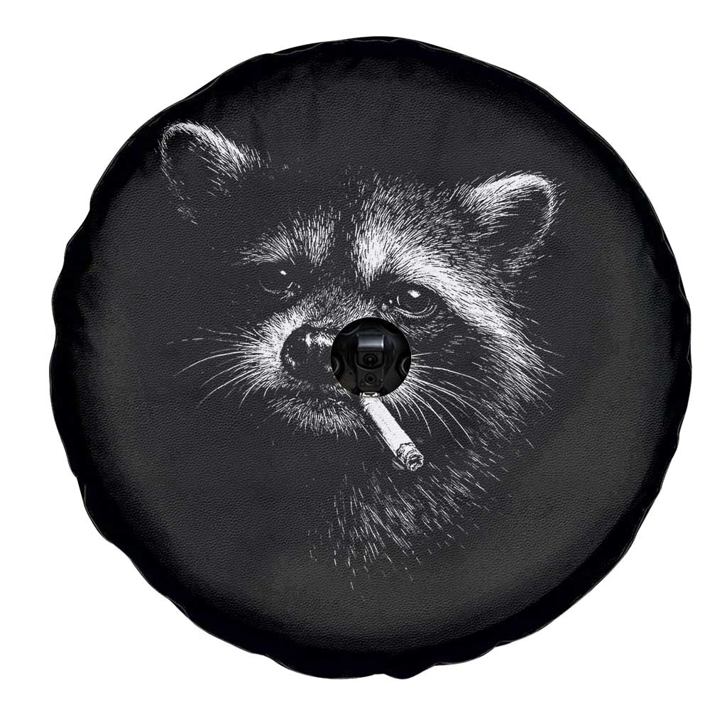 Funny Raccoon Smoking Cigarette Meme Spare Tire Cover Trash Panda Face Y2K Graphic