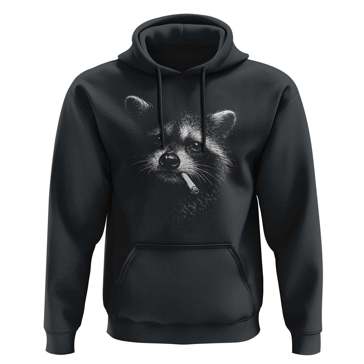 Funny Raccoon Smoking Cigarette Meme Hoodie Trash Panda Face Y2K Graphic