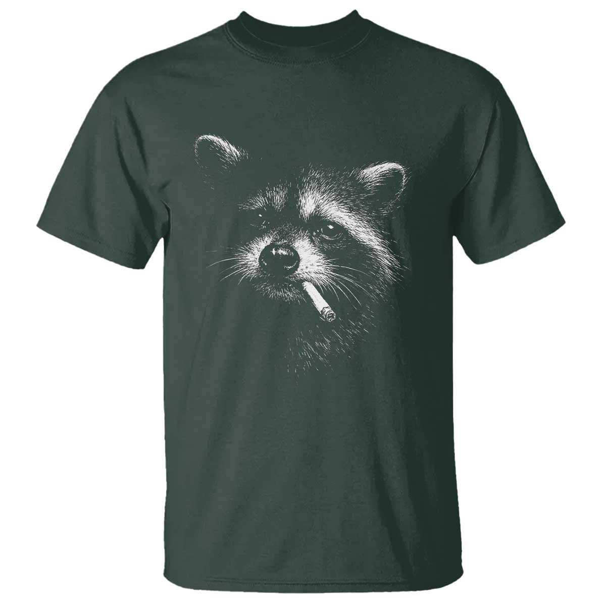 Funny Raccoon Smoking Cigarette Meme T Shirt Trash Panda Face Y2K Graphic