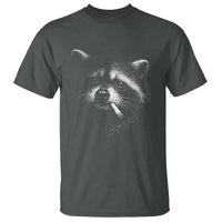 Funny Raccoon Smoking Cigarette Meme T Shirt Trash Panda Face Y2K Graphic