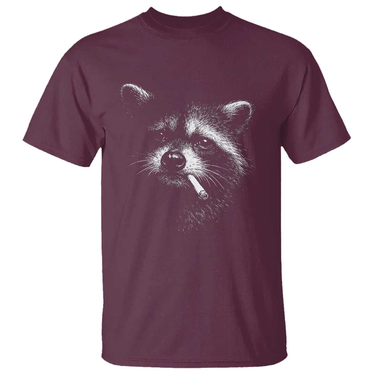 Funny Raccoon Smoking Cigarette Meme T Shirt Trash Panda Face Y2K Graphic