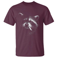 Funny Raccoon Smoking Cigarette Meme T Shirt Trash Panda Face Y2K Graphic