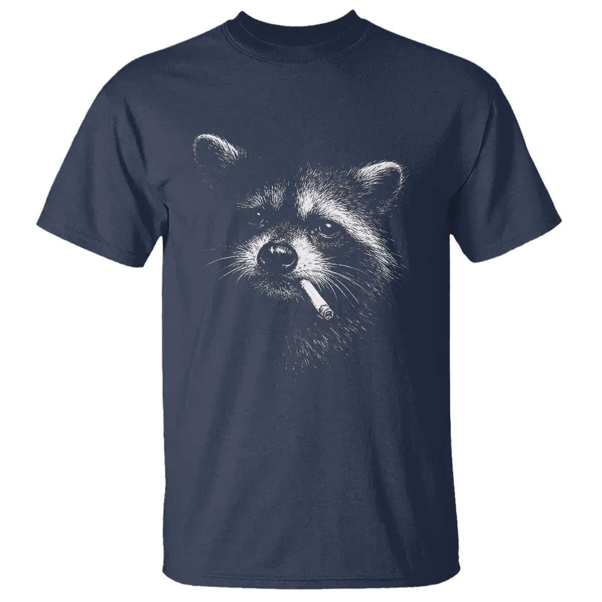Funny Raccoon Smoking Cigarette Meme T Shirt Trash Panda Face Y2K Graphic