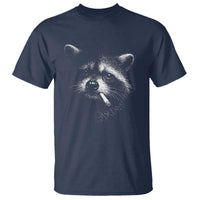 Funny Raccoon Smoking Cigarette Meme T Shirt Trash Panda Face Y2K Graphic