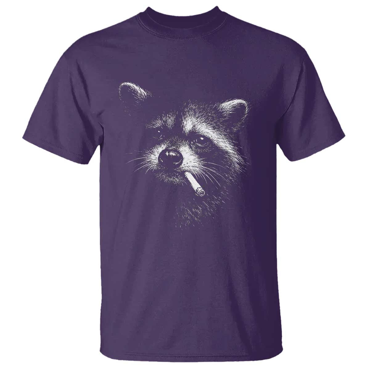 Funny Raccoon Smoking Cigarette Meme T Shirt Trash Panda Face Y2K Graphic
