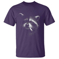 Funny Raccoon Smoking Cigarette Meme T Shirt Trash Panda Face Y2K Graphic