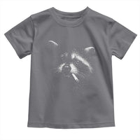 Funny Raccoon Smoking Cigarette Meme Toddler T Shirt Trash Panda Face Y2K Graphic