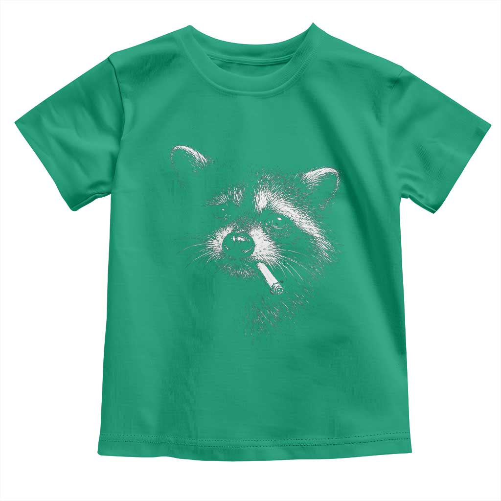 Funny Raccoon Smoking Cigarette Meme Toddler T Shirt Trash Panda Face Y2K Graphic