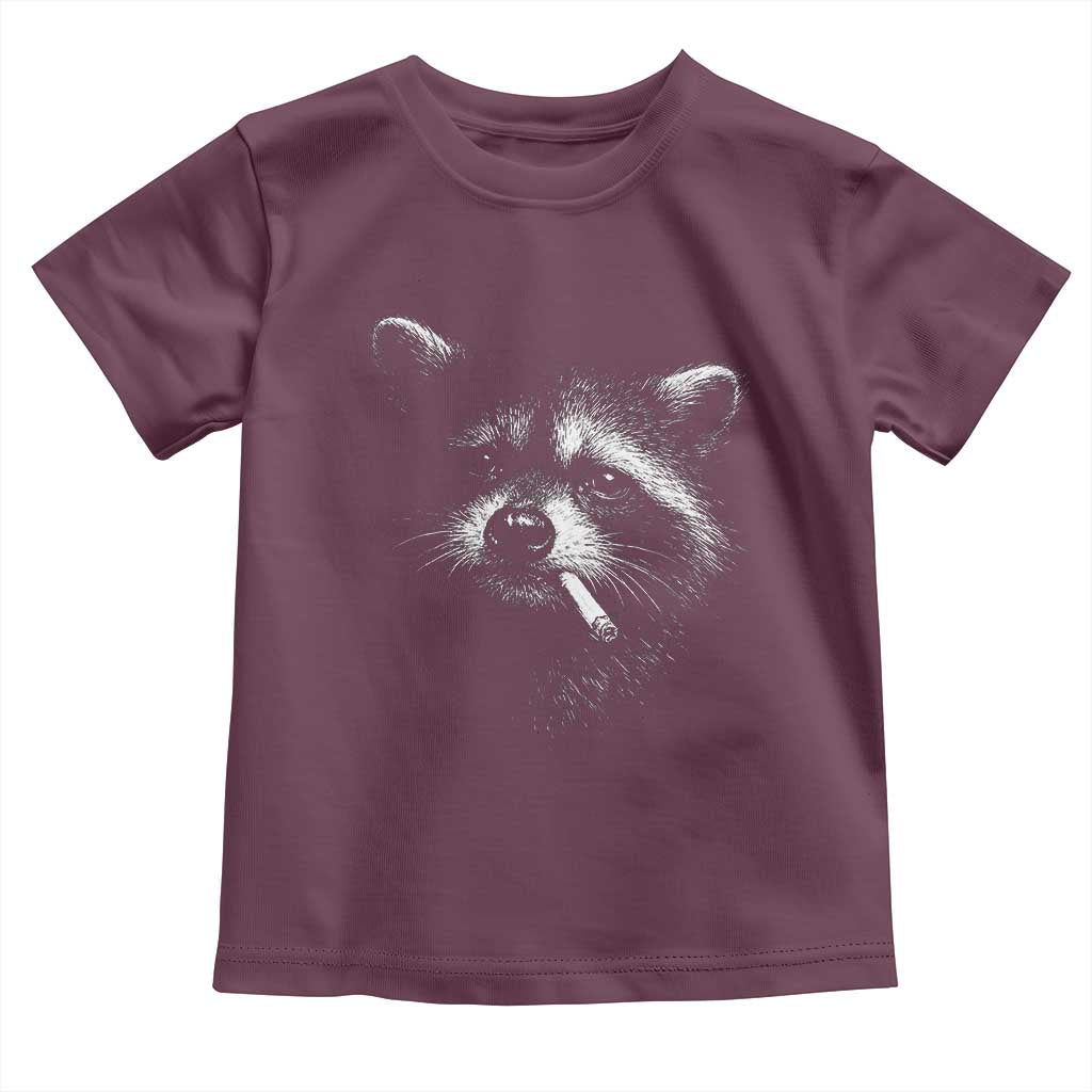 Funny Raccoon Smoking Cigarette Meme Toddler T Shirt Trash Panda Face Y2K Graphic
