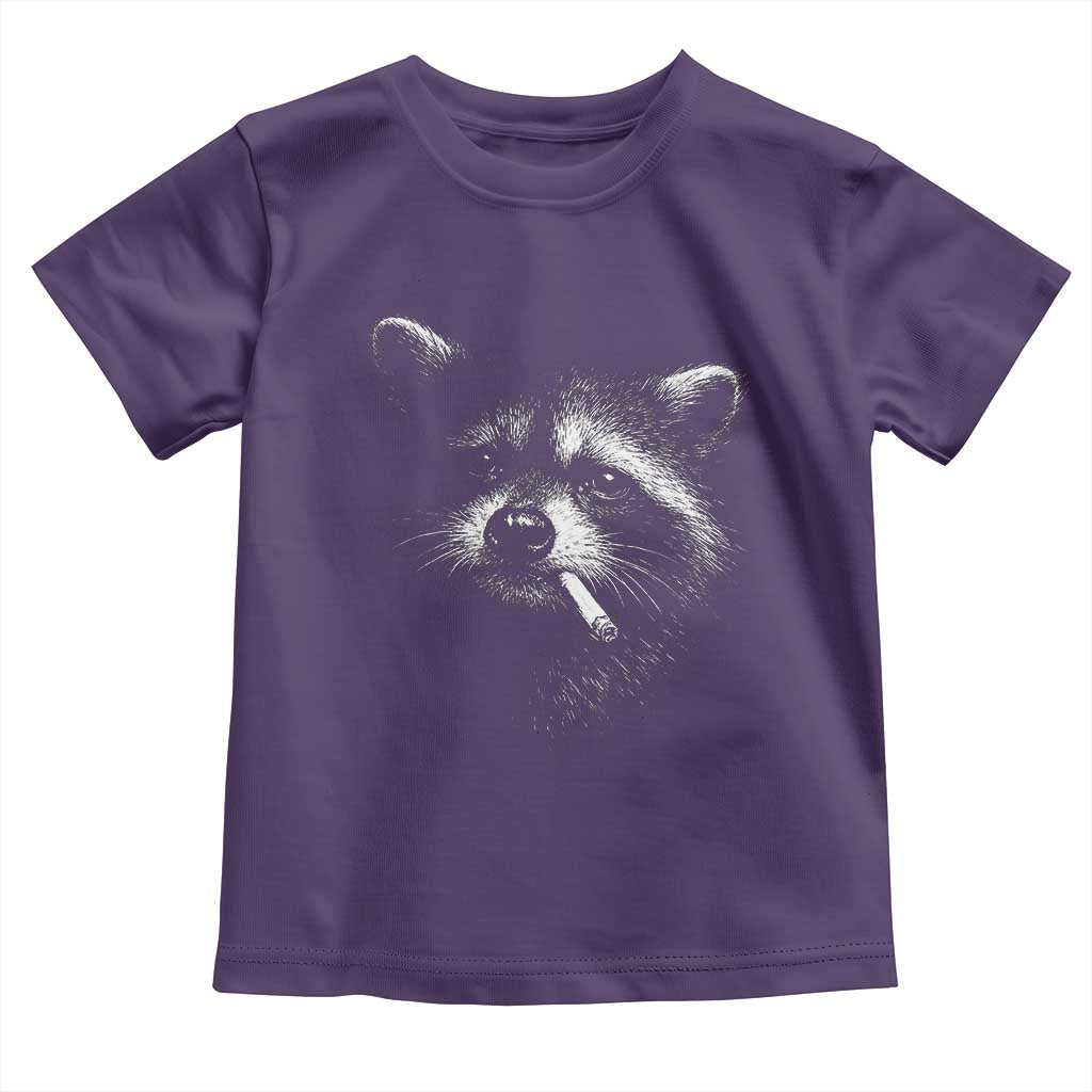 Funny Raccoon Smoking Cigarette Meme Toddler T Shirt Trash Panda Face Y2K Graphic