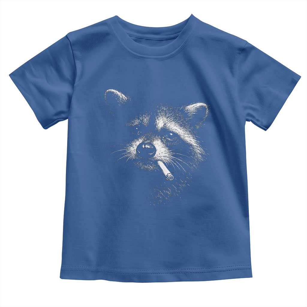 Funny Raccoon Smoking Cigarette Meme Toddler T Shirt Trash Panda Face Y2K Graphic