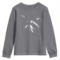 Funny Raccoon Smoking Cigarette Meme Youth Sweatshirt Trash Panda Face Y2K Graphic
