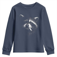 Funny Raccoon Smoking Cigarette Meme Youth Sweatshirt Trash Panda Face Y2K Graphic