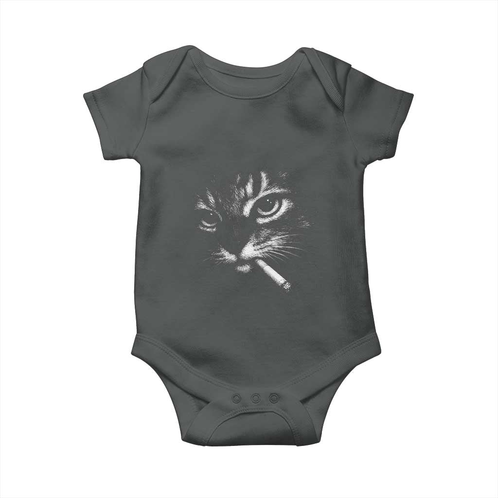 Funny Cat Smoking Cigarette Meme Baby Onesie Cat Face Y2K Graphic