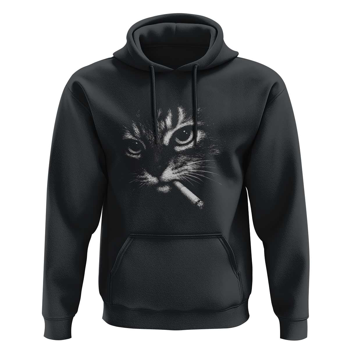Funny Cat Smoking Cigarette Meme Hoodie Cat Face Y2K Graphic