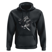 Funny Cat Smoking Cigarette Meme Hoodie Cat Face Y2K Graphic