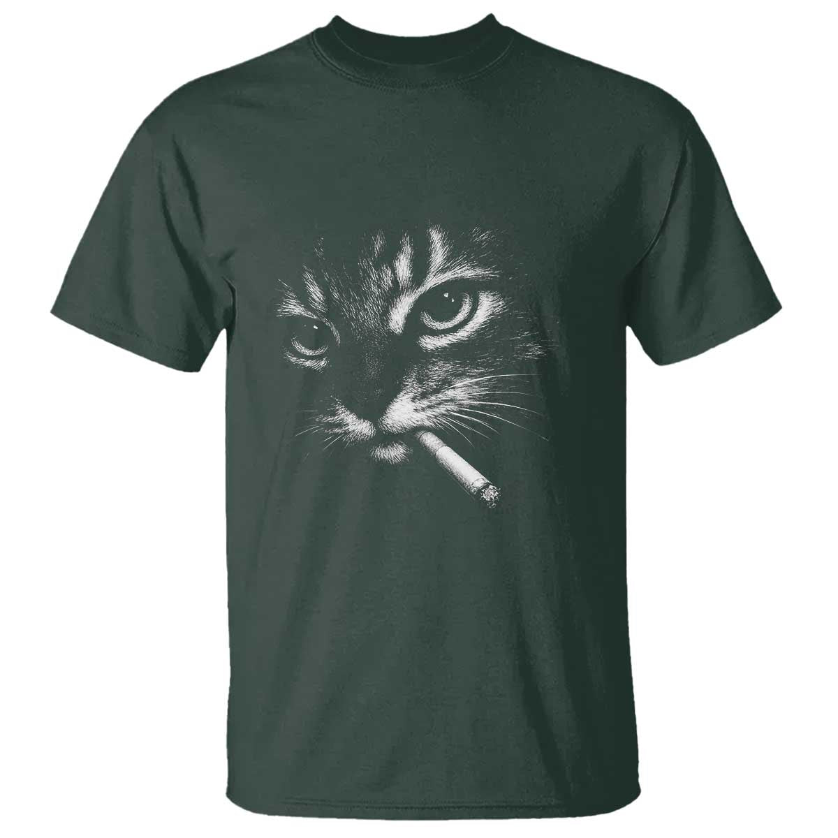 Funny Cat Smoking Cigarette Meme T Shirt Cat Face Y2K Graphic