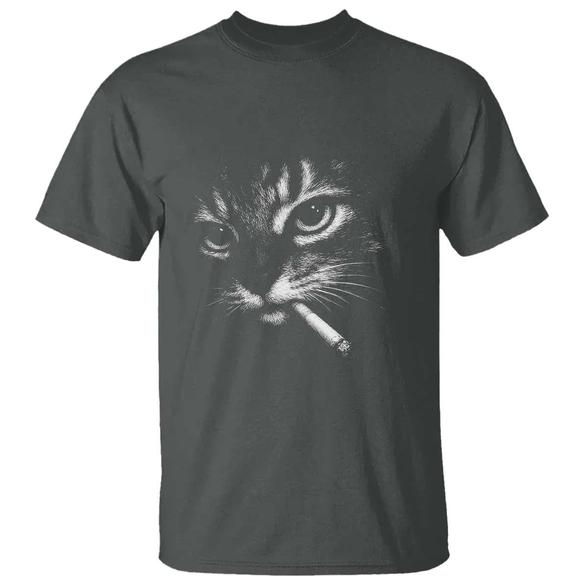 Funny Cat Smoking Cigarette Meme T Shirt Cat Face Y2K Graphic
