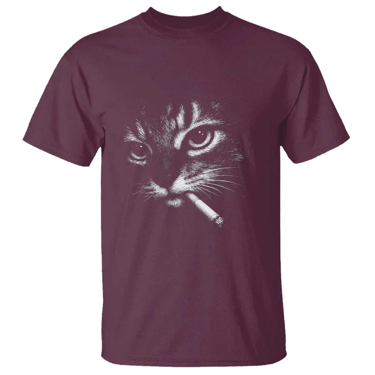 Funny Cat Smoking Cigarette Meme T Shirt Cat Face Y2K Graphic