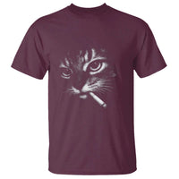 Funny Cat Smoking Cigarette Meme T Shirt Cat Face Y2K Graphic
