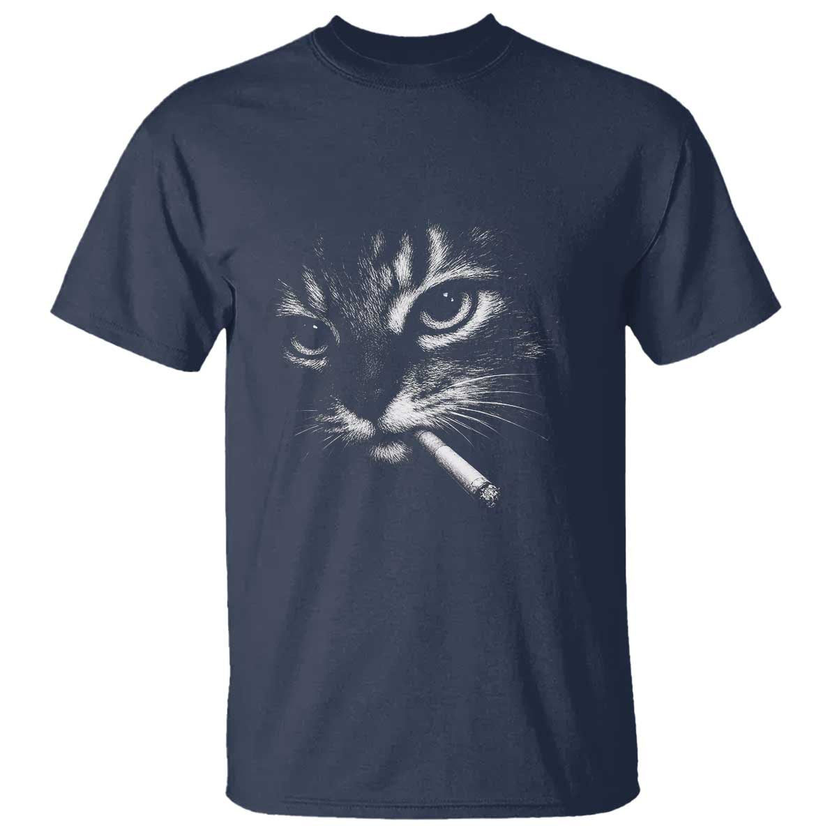 Funny Cat Smoking Cigarette Meme T Shirt Cat Face Y2K Graphic