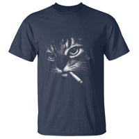 Funny Cat Smoking Cigarette Meme T Shirt Cat Face Y2K Graphic